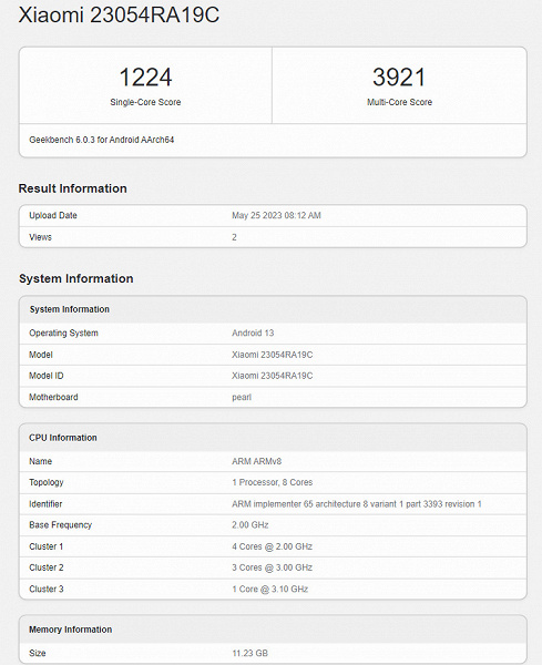 Перспективный Redmi Note 12T Pro засветился в Geekbench. Он может получить платформу Dimensity 8200-Ultra как у новейшего Xiaomi Civi 3